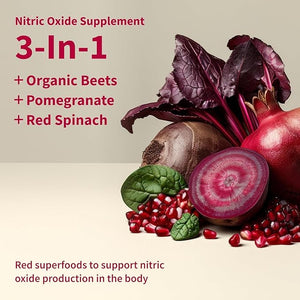 Snap Supplements Organic Beet Root Powder – Nitric Oxide Support with Pomegranate, B Vitamins & Red Spinach, Mixed Berry, 30 Servings