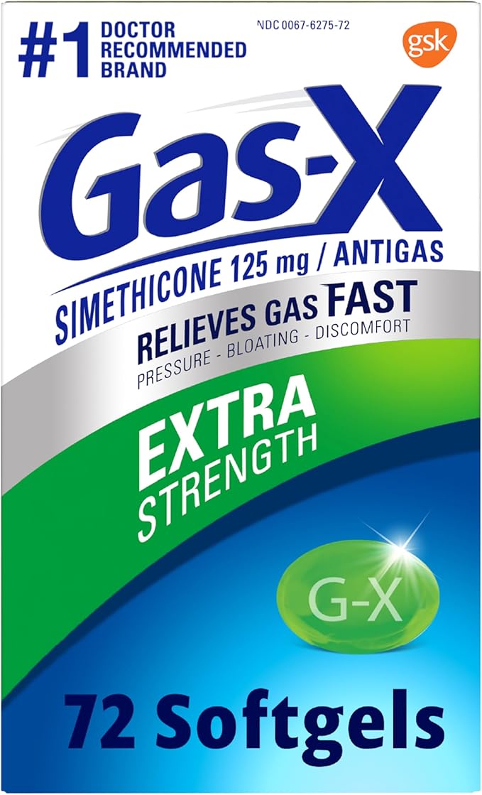 Gas-X Extra Strength Gas Relief Softgels with Simethicone 125 mg – Fast Relief for Gas, Bloating & Discomfort