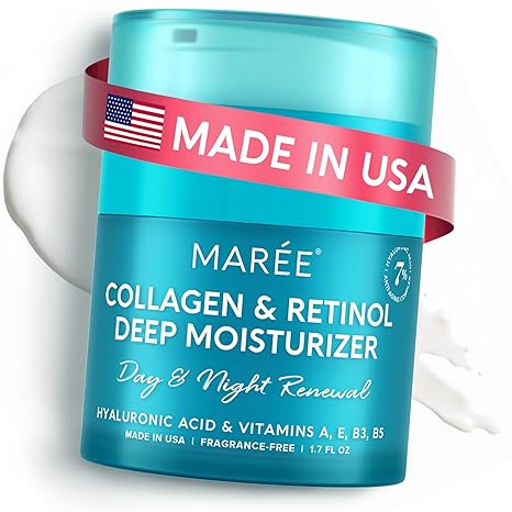 MAREE Retinol Face Moisturizer – Anti-Aging Collagen Cream, Wrinkle & Skin Tightening Cream for Women, Hydrating, Paraben-Free, 1.7 oz