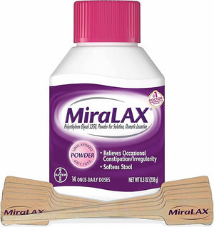 MiraLAX Gentle Constipation Relief Powder with PEG 3350 and Stirrer – Laxative and Stool Softener for Occasional Constipation – 14 Dose