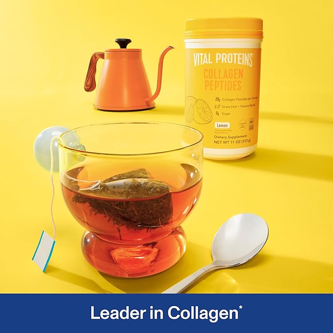 Vital Proteins Collagen Peptides Powder – Lemon Flavor – Grass-Fed, Sugar-Free Collagen for Hair, Skin, Joints & Bones – Keto & Paleo – 14 Servings