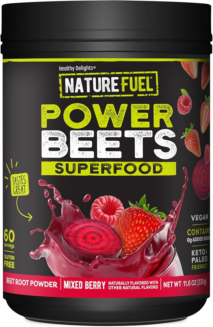 Nature Fuel Power Beets Powder – Mixed Berry Flavor, Concentrated Superfood, Non-GMO, 60 Servings
