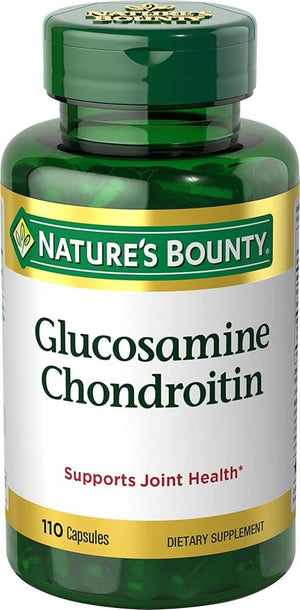 Nature's Bounty Glucosamine Chondroitin – Joint Support Supplement – Cartilage, Ligament & Flexibility – Non-GMO, Gluten-Free – 110 Capsules