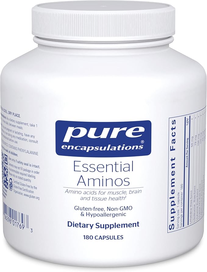 Pure Encapsulations Essential Amino Acids – Muscle Recovery Support, 180 Capsules, with Leucine, Threonine & Tryptophan