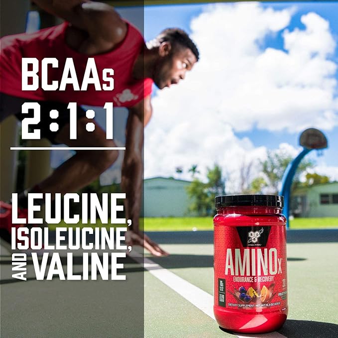 BSN Amino X Muscle Recovery & Endurance Powder – BCAAs, 10g Amino Acids, Keto Friendly, Caffeine Free, Grape Flavor, 30 Servings