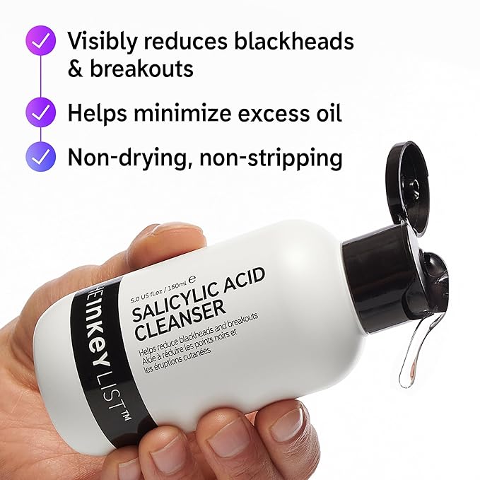 The INKEY List Salicylic Acid Cleanser – Gel Face Wash for Blemishes, Blackheads, Oily Skin & Breakouts – Non-Drying, Fragrance Free, Vegan – 5.0 fl oz