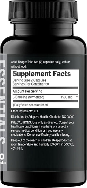 Nugenix Essentials L-Citrulline Supplement – 1500mg, 60 Capsules, Enhanced Blood Flow & Performance