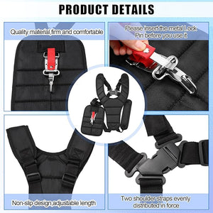 2 Pcs Padded Double Shoulder Strap Belt, Adjustable Trimmer Shoulder Strap for Brush Cutter, Lawn Mower, Blower