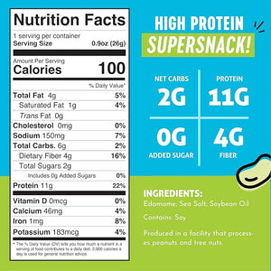 The Only Bean Crunchy Dry Roasted Edamame Snacks – Sea Salt, 11g Protein, Keto, Low Carb, Gluten-Free, 10 Pack