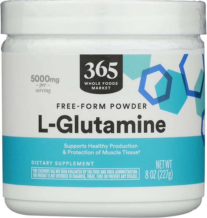Whole Foods Market L-Glutamine Free Form Powder – 5000mg per Serving – Muscle Recovery, Gut & Immune Support – Non-GMO, Gluten-Free – 8 Ounce