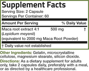 Bronson Maca Root Lepidium Meyenii 120 Vegetarian Capsules Non GMO Gluten Free Energy and Performance Support