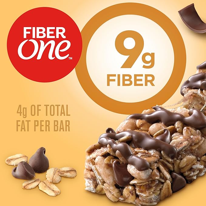 Fiber One Chewy Bars, Oats and Chocolate – High Fiber Snack Bar, Low Sugar, Mega Pack, 15 Ct