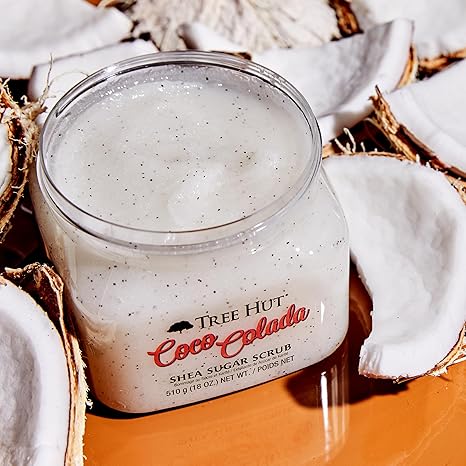 Tree Hut Shea Sugar Scrub Coco Colada – Coconut & Pineapple, Ultra Hydrating Exfoliating Body Scrub – 18 oz