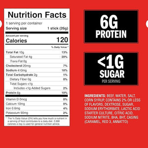 Jack Link's Beef Sticks – Original, 6g Protein, Keto-Friendly Meat Snack, 20 Count, 0.92 oz Each