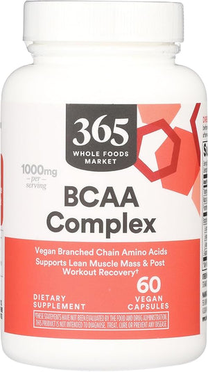 Whole Foods Market BCAA Complex – 60 Count, Branched-Chain Amino Acids Supplement