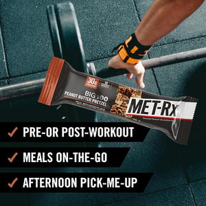 MET-Rx Big 100 Colossal Protein Bars – Peanut Butter Pretzel, Pack of 9, 100g Each