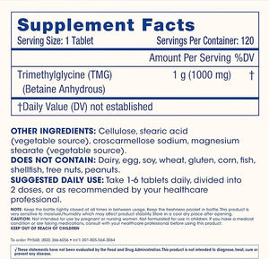 ProHealth Longevity TMG Supplements – Betaine Anhydrous, 1,000 mg, 120 Tablets, Methylation Support