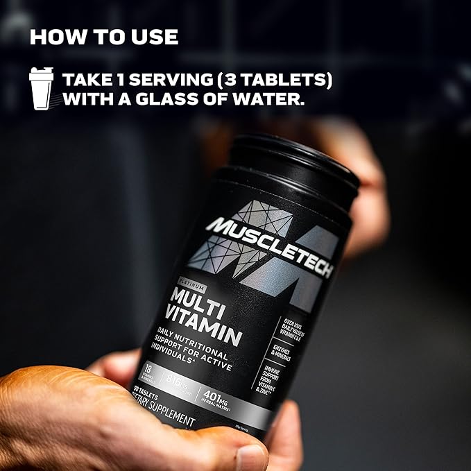 Platinum Multivitamin for Men & Women – Daily Energy, Immune & Workout Support – 18 Vitamins & Minerals – 90 Capsules