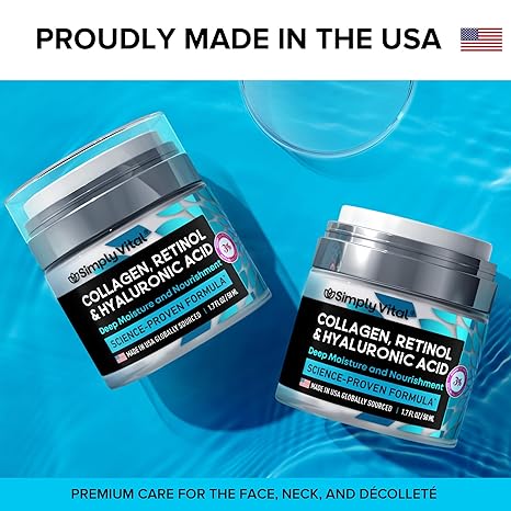 SimplyVital Collagen & Retinol Face Cream – Anti-Aging, Firming Moisturizer