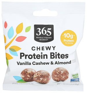 365 by Whole Foods Market Chewy Protein Bites – Vanilla Cashew & Almond, Vegetarian, 1.58 oz