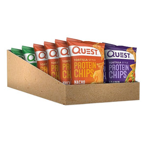 Quest Nutrition Tortilla Style Protein Chips Variety Pack – Chili Lime, Nacho Cheese & Loaded Taco, 12 Pack, Low Carb & Gluten-Free