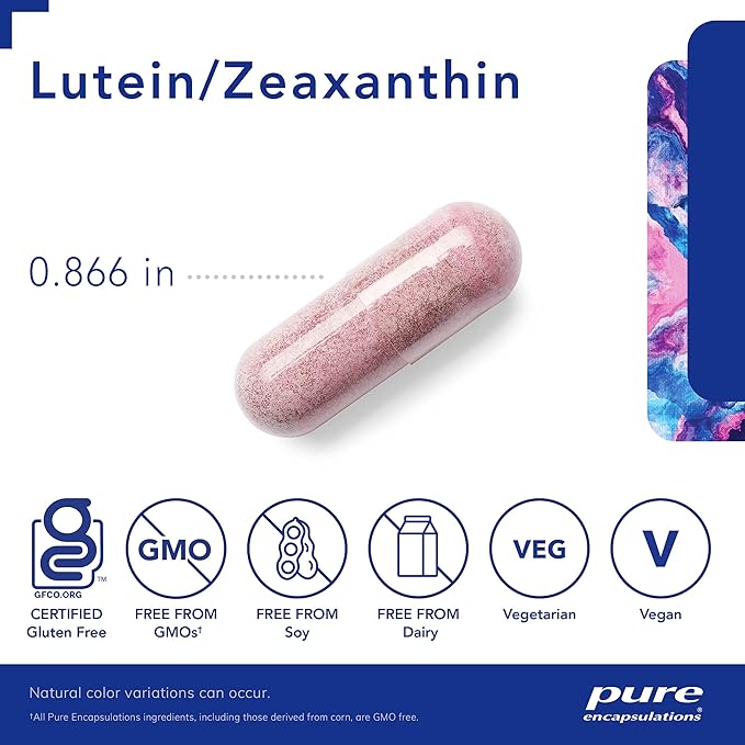 Pure Encapsulations Lutein & Zeaxanthin – Eye & Macular Health Support – Vegan, Non-GMO, Gluten-Free – 60 Capsules