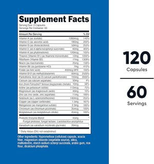 Nutricost Multivitamin with Probiotics – Daily Gut, Immune & Energy Support – 120 Vegetarian Capsules