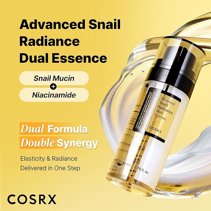 COSRX Niacinamide + Snail Mucin Dual Essence – Brightening Korean Serum