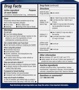 Xyzal 24 Hour Allergy Relief Tablets – Original Prescription Strength Antihistamine, Levocetirizine 5 mg, 55 Count
