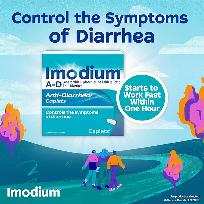 Imodium A-D Diarrhea Relief Caplets – 24 Count | Fast, Effective Anti-Diarrheal Medicine for Acute, Active & Traveler’s Diarrhea