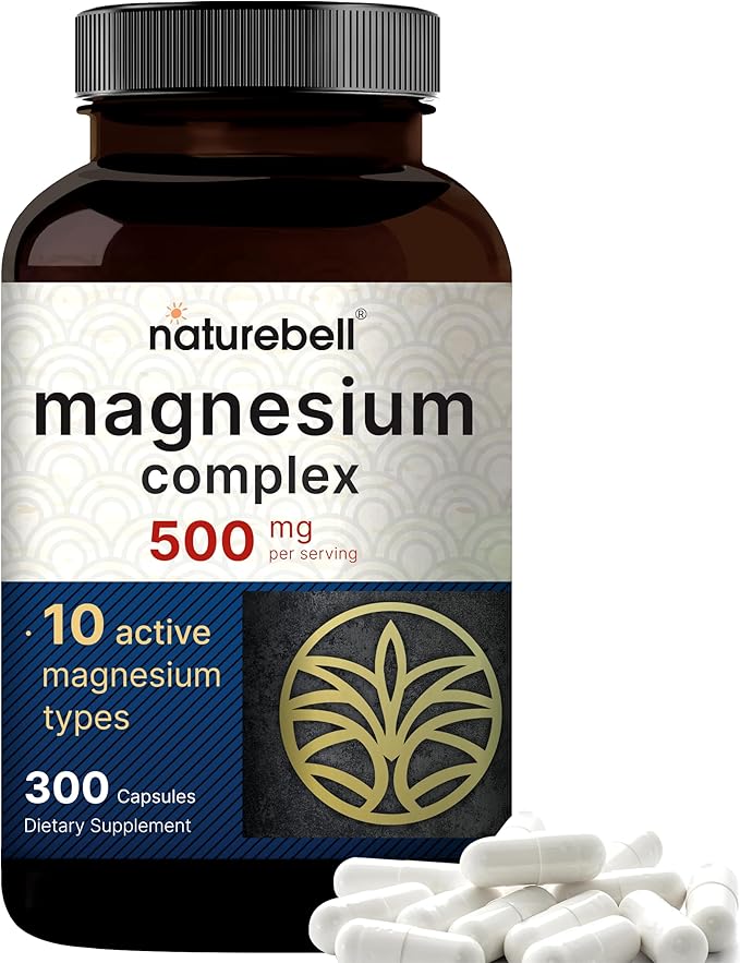 Magnesium Complex 500mg – Glycinate, Citrate, Malate & More – Chelated Bone, Heart & Muscle Support – 300 Capsules