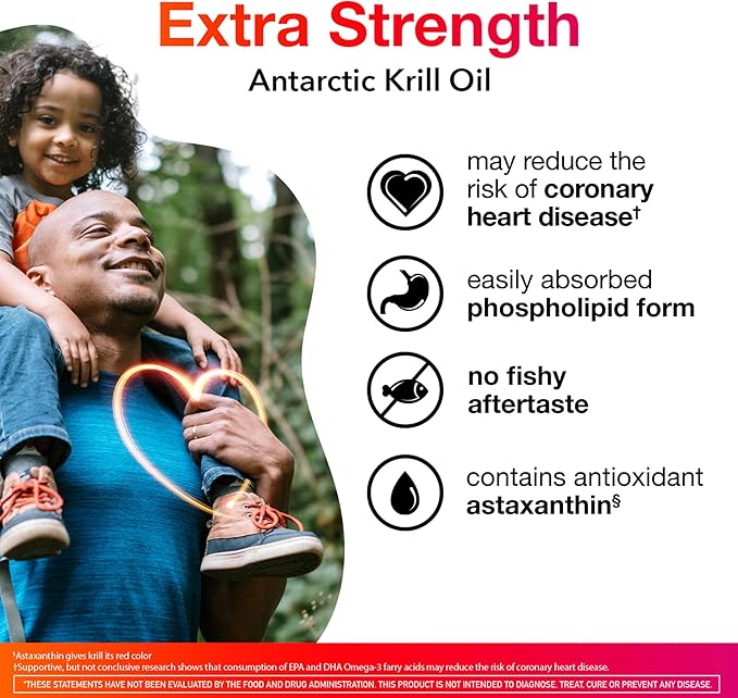 MegaRed® Antarctic Krill Oil 500mg – Extra Strength Omega-3 EPA & DHA – Heart, Joint & Brain Support – Non-GMO, Gluten-Free – 90 Softgels