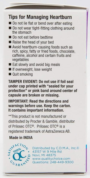 Quality Choice Omeprazole 20mg – 5 x 42 Ct – Delayed Release Acid Reducer for Frequent Heartburn Relief