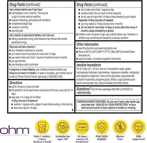 Ohm Esomeprazole Magnesium 20mg – 42 Delayed-Release Capsules – Acid Reducer for 24-Hour Heartburn Relief