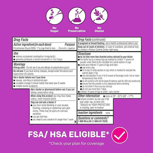 MiraLAX Laxative Powder – Gentle Constipation Relief with PEG 3350 – Stool Softener, 45 Doses – No Harsh Side Effects