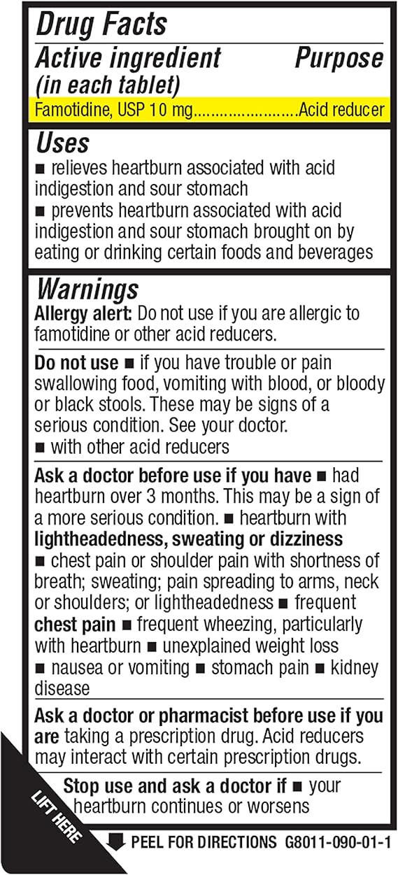Magno-Humphries Famotidine 10mg Tablets – 90 Count – Acid Reducer for Heartburn & Indigestion Relief