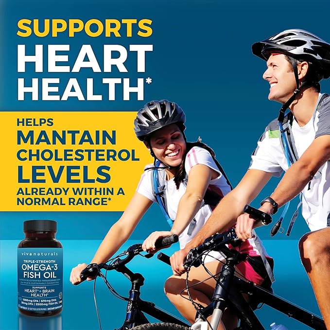 Viva Naturals Triple Strength Omega-3 Fish Oil 2500mg – High EPA, DHA & DPA – Re-Esterified Triglyceride – IFOS Certified, Non-GMO – 60 Softgels