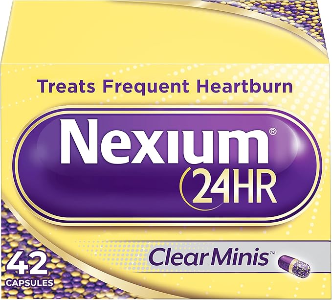 Nexium 24HR ClearMinis – Acid Reducer for Frequent Heartburn – Esomeprazole Magnesium – 42 Count Delayed-Release Capsules