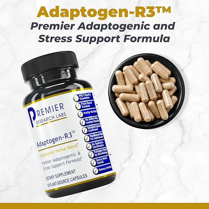 Premier Research Labs Adaptogen-R3 – Rhodiola, Maca & Ginseng Complex – Stress, Heart & Metabolic Support – Non-GMO, Gluten-Free – 90 Vegetarian Capsules