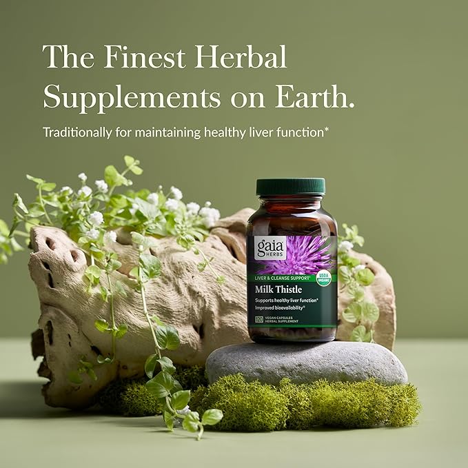 Gaia Herbs Milk Thistle – Liver Supplement & Cleanse Support – Vegan, Non-GMO, Gluten-Free – 120 Capsules