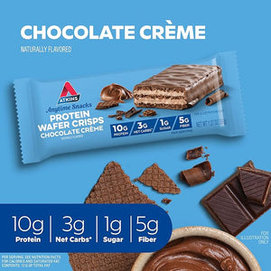 Atkins Chocolate Crème Protein Wafer Crisps – Keto Friendly, High Fiber, Low Sugar, Protein Dessert, 5 Count
