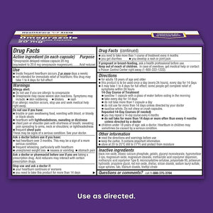 HealthCareAisle Omeprazole 20 mg Delayed Release Capsules for Frequent Heartburn Relief 42 Count