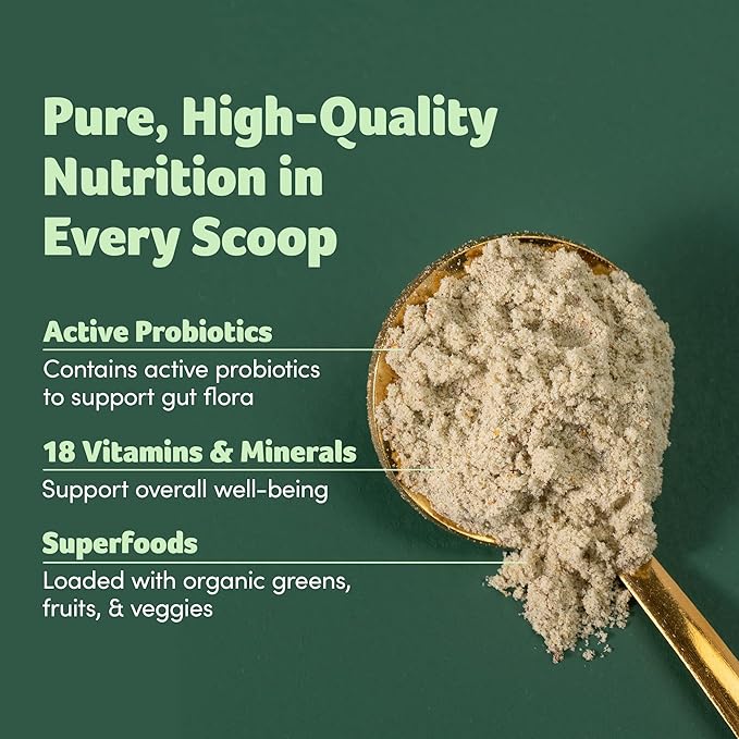 Purely Inspired Organic Greens Powder – Unflavored Superfood Smoothie Mix with Probiotics, Spirulina & Chlorella – Gut & Digestive Health – Vegan, Gluten-Free – 24 Servings