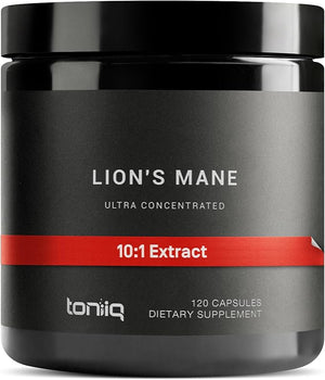 Lion’s Mane 10:1 Extract – Ultra High Potency, 30% Polysaccharides – Brain, Memory & Immune Support – 120 Capsules