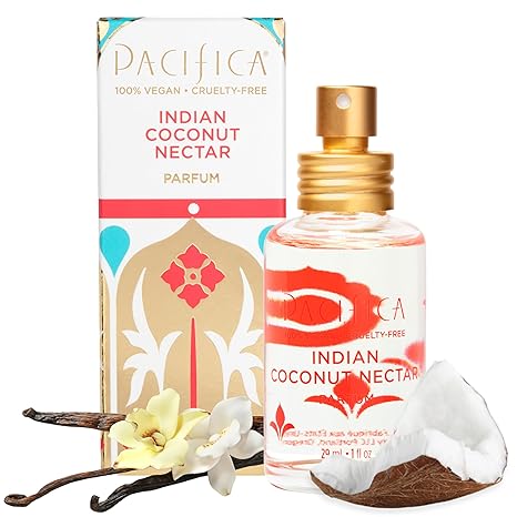 Pacifica Indian Coconut Nectar Perfume Spray – Tropical Vanilla & Coconut, Clean, Vegan, Long Lasting – 1 fl oz