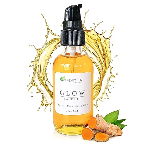 Glow Turmeric & Rosehip Face Oil – Organic Brightening & Calming Serum, 2oz