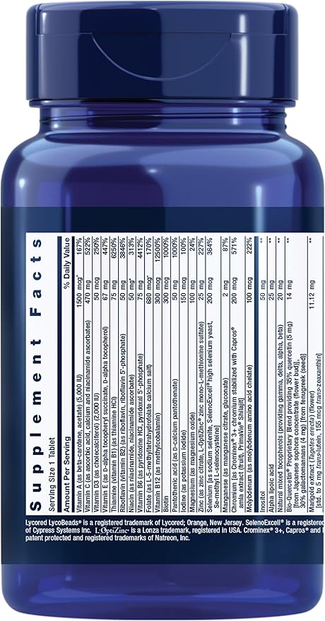 Life Extension One-Per-Day Multivitamin – High Potency, Quercetin, 5-MTHF, Plant Extracts – 60 Tablets