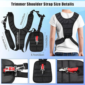 2 Pcs Padded Double Shoulder Strap Belt, Adjustable Trimmer Shoulder Strap for Brush Cutter, Lawn Mower, Blower