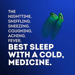 VICKS NyQuil Cold & Flu Relief LiquiCaps – Nighttime Multi-Symptom Medicine for Cough, Fever, Headache, Sneezing & Runny Nose, 48 Count