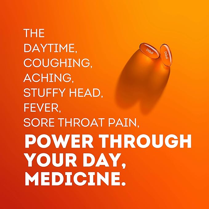 Vicks DayQuil Cold & Flu Relief Liquicaps – Non-Drowsy Daytime Multi-Symptom Medicine for Fever, Cough, Headache, Congestion, 48 Count